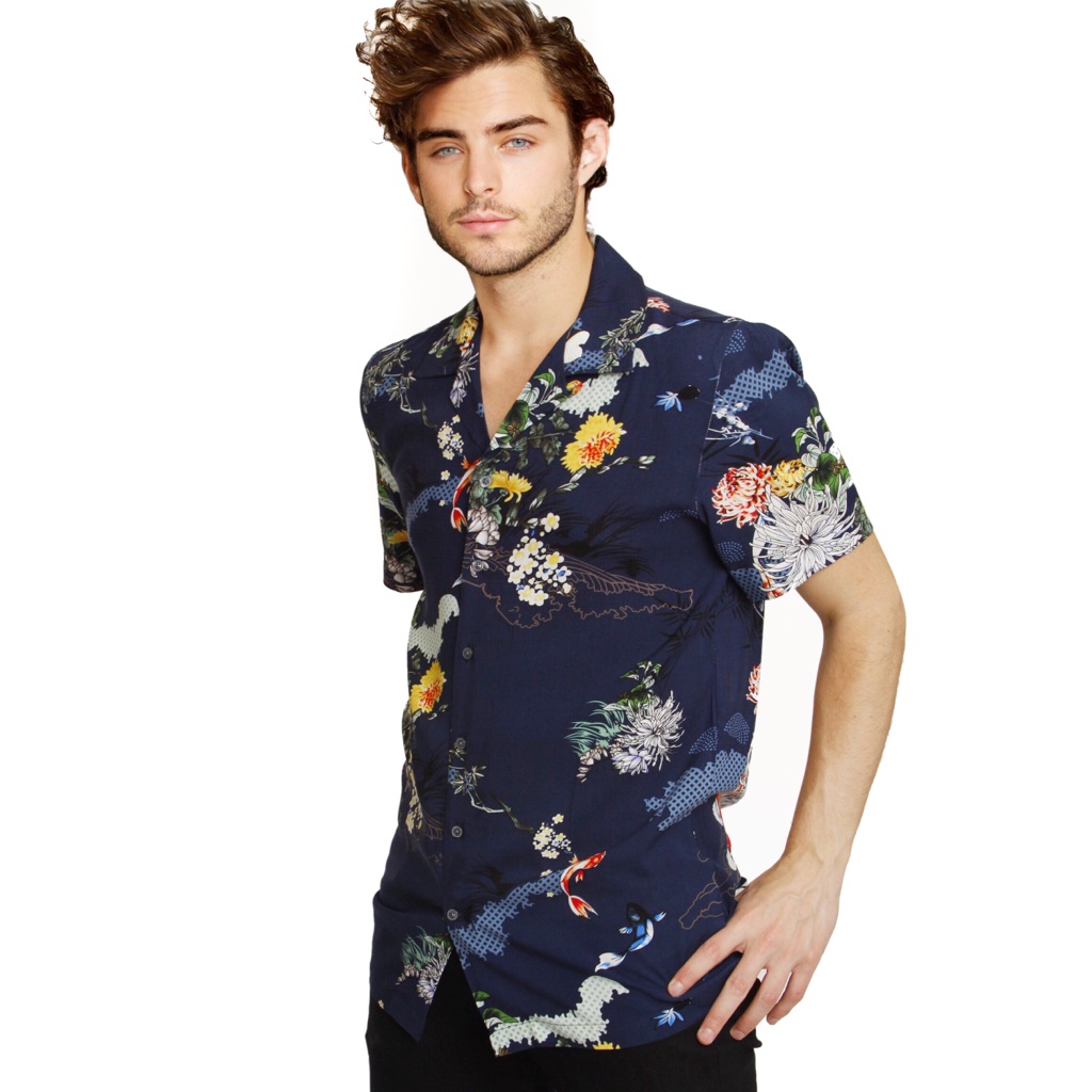 Ubermensch Brand Men's Standard-Fit Printed Rayon